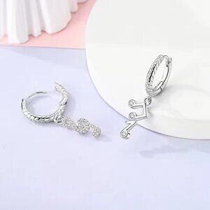 NEW ✨ 925 Silver Sparkling Music Note Drop Earrings | Zircon Gift